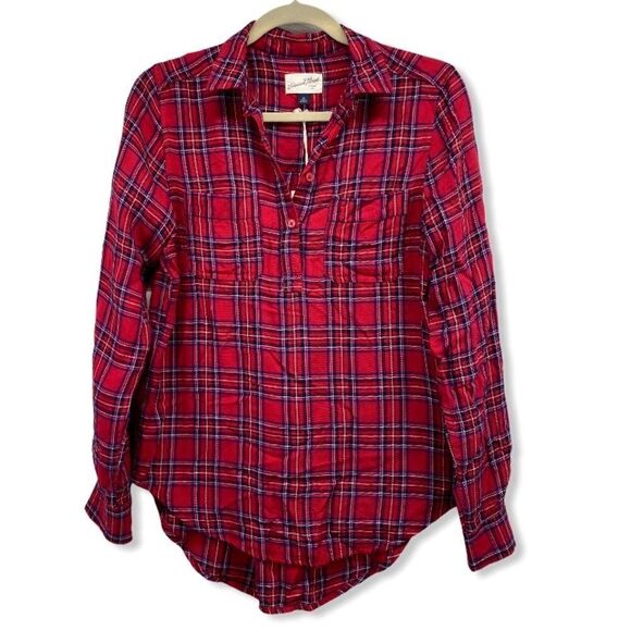Universal Thread Womens Red Flannel Shirt XS NEW - Picture 1 of 5